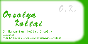 orsolya koltai business card